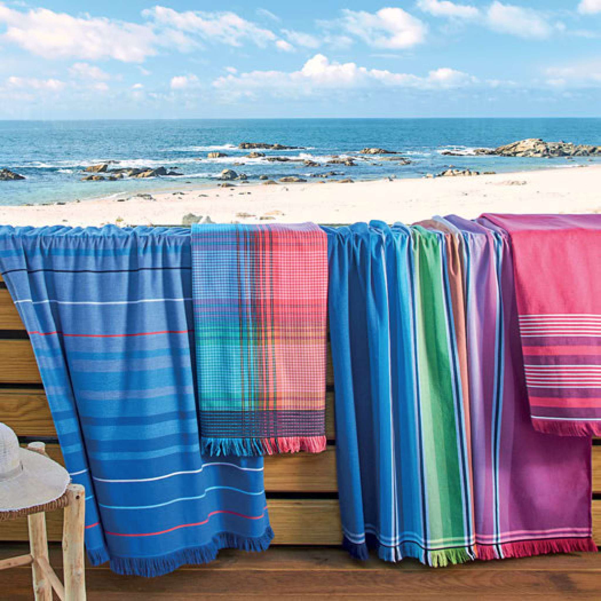 Strandlaken 100x180 Striper horisontal
