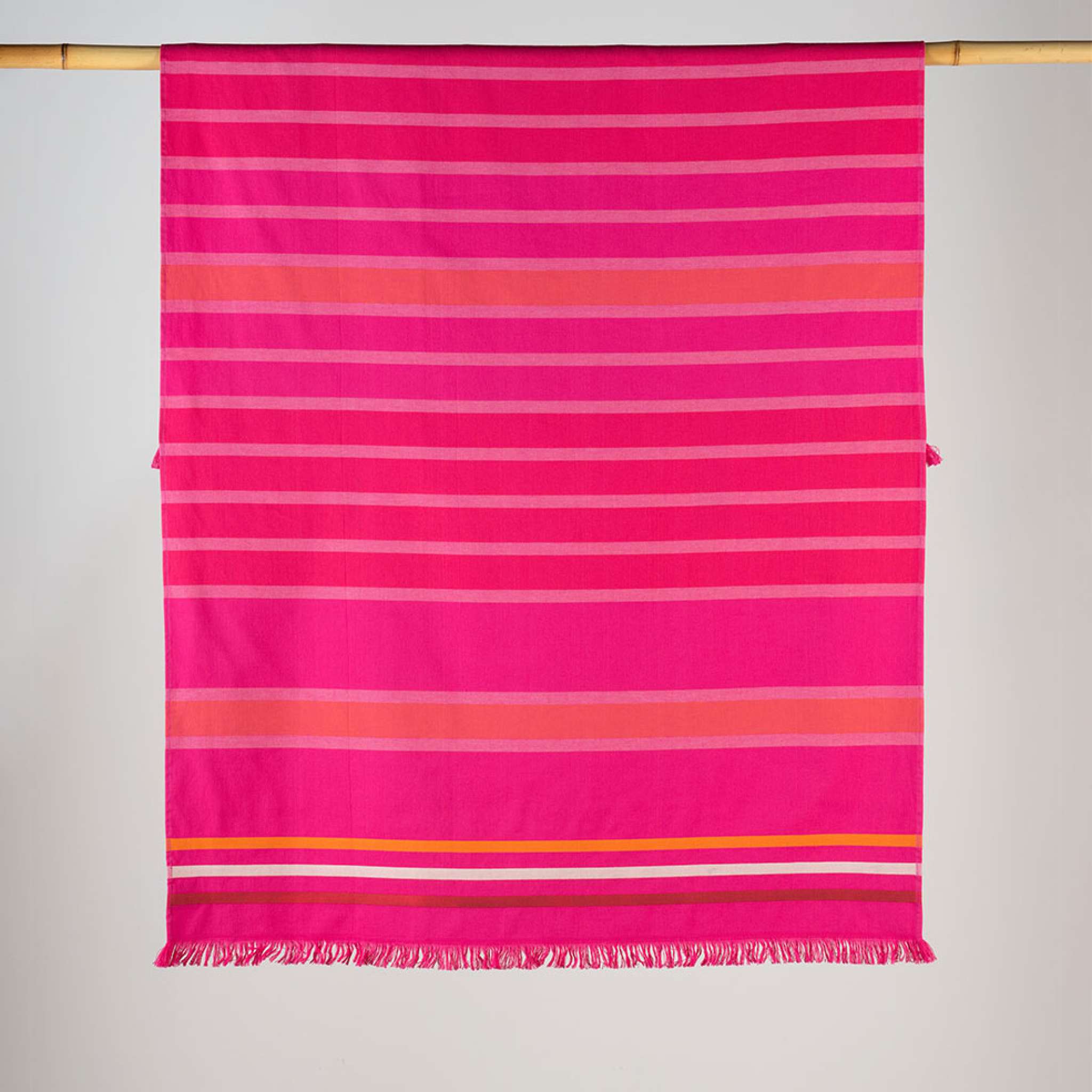 Strandlaken Striper 100x180 Rosa