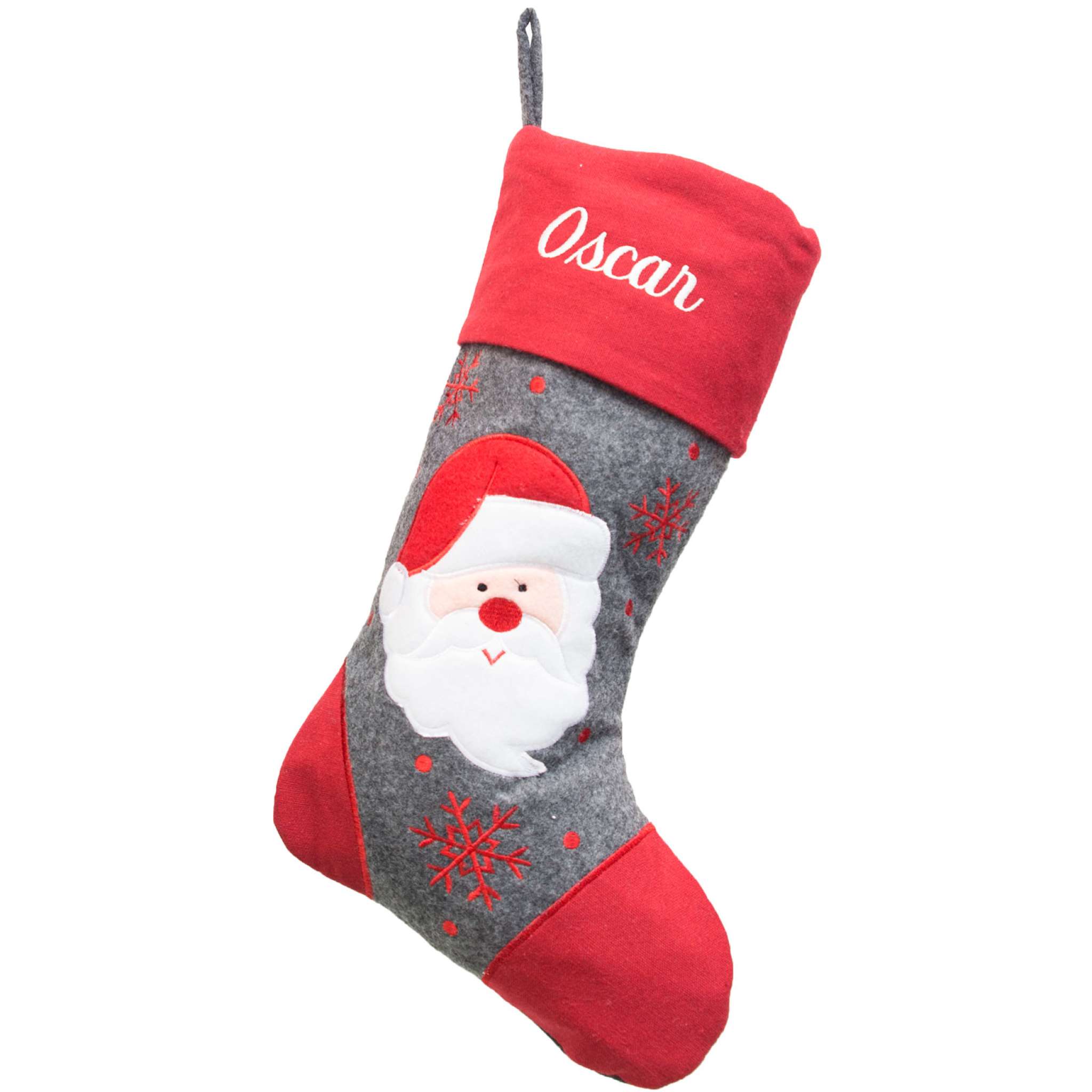 Julestrømpe Premium, Vintergrå Nisse