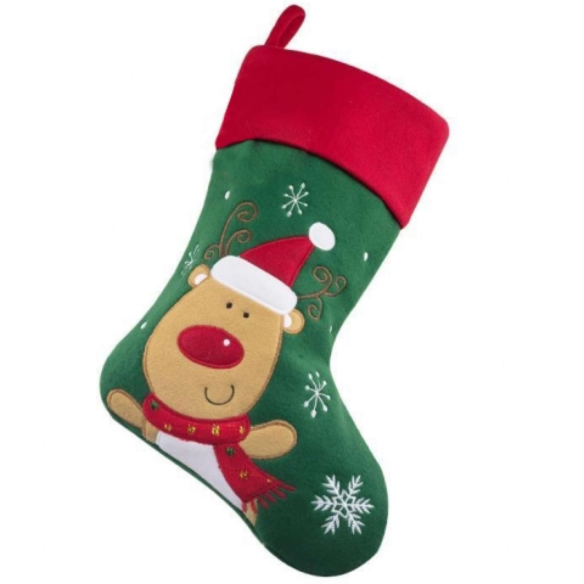 Julestrømpe Premium, Bamse, grønn