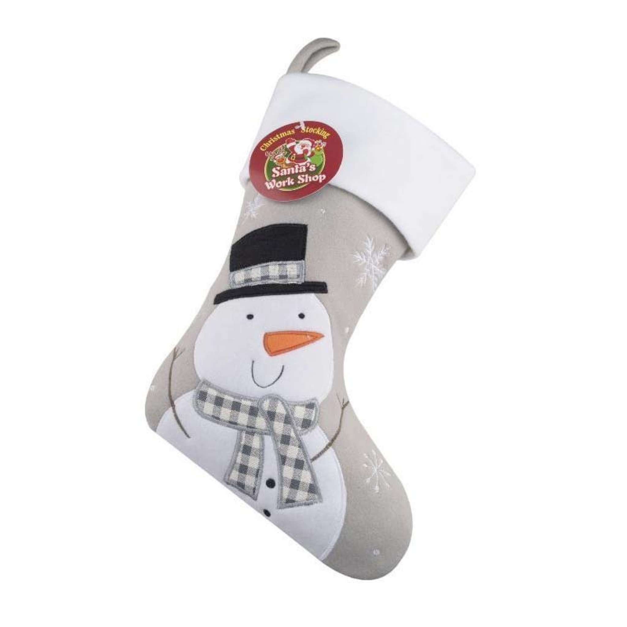 Julestrømpe Premium, Snømann grå