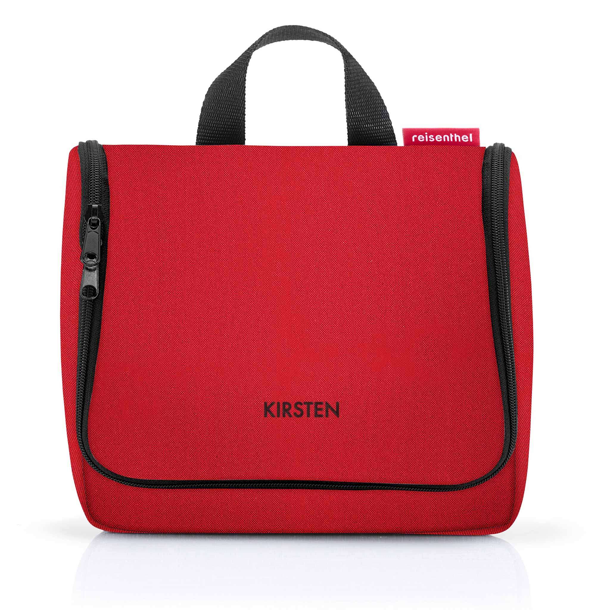 Capri Toalettveske Red, med brodert navn