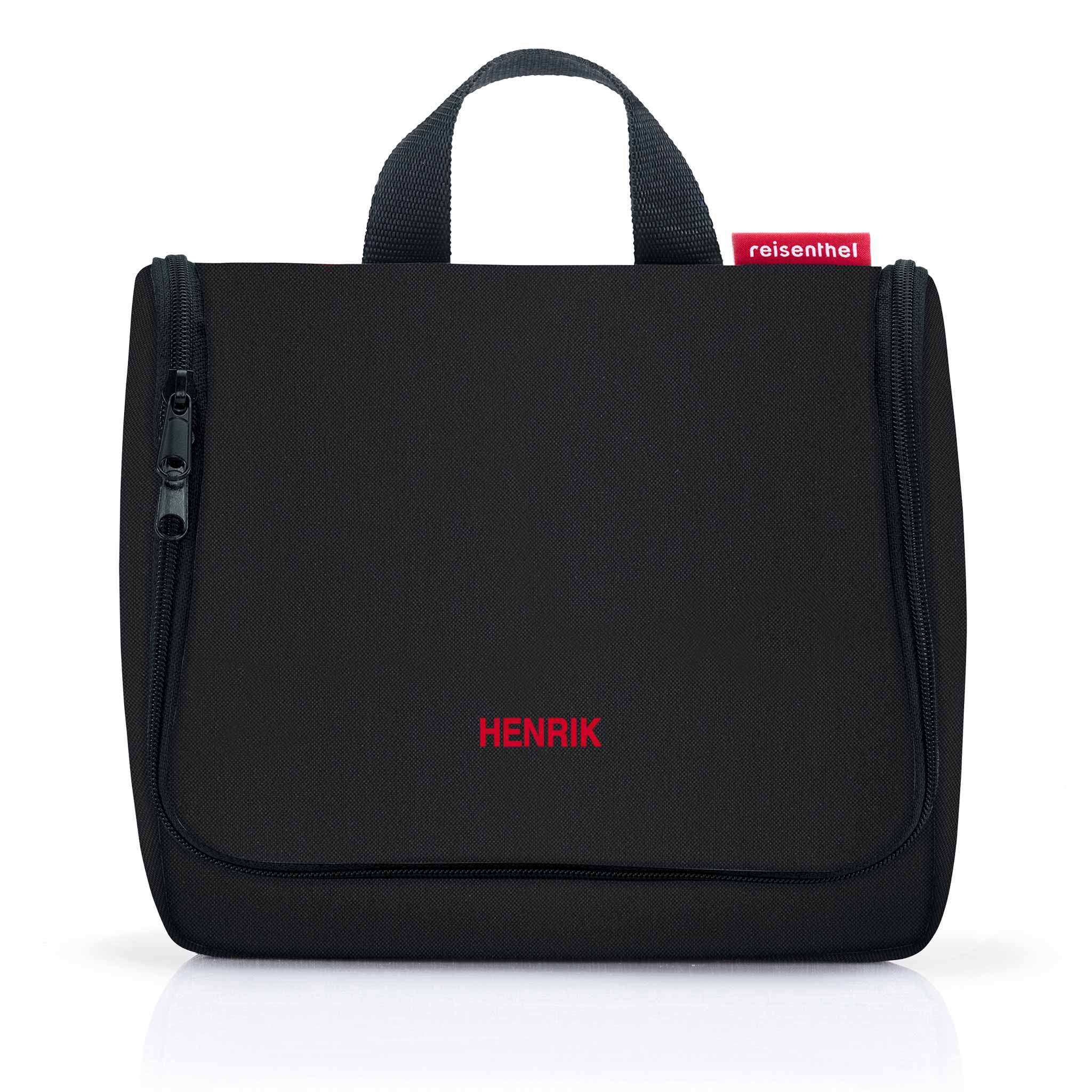 Capri Toalettveske Black, med brodert navn