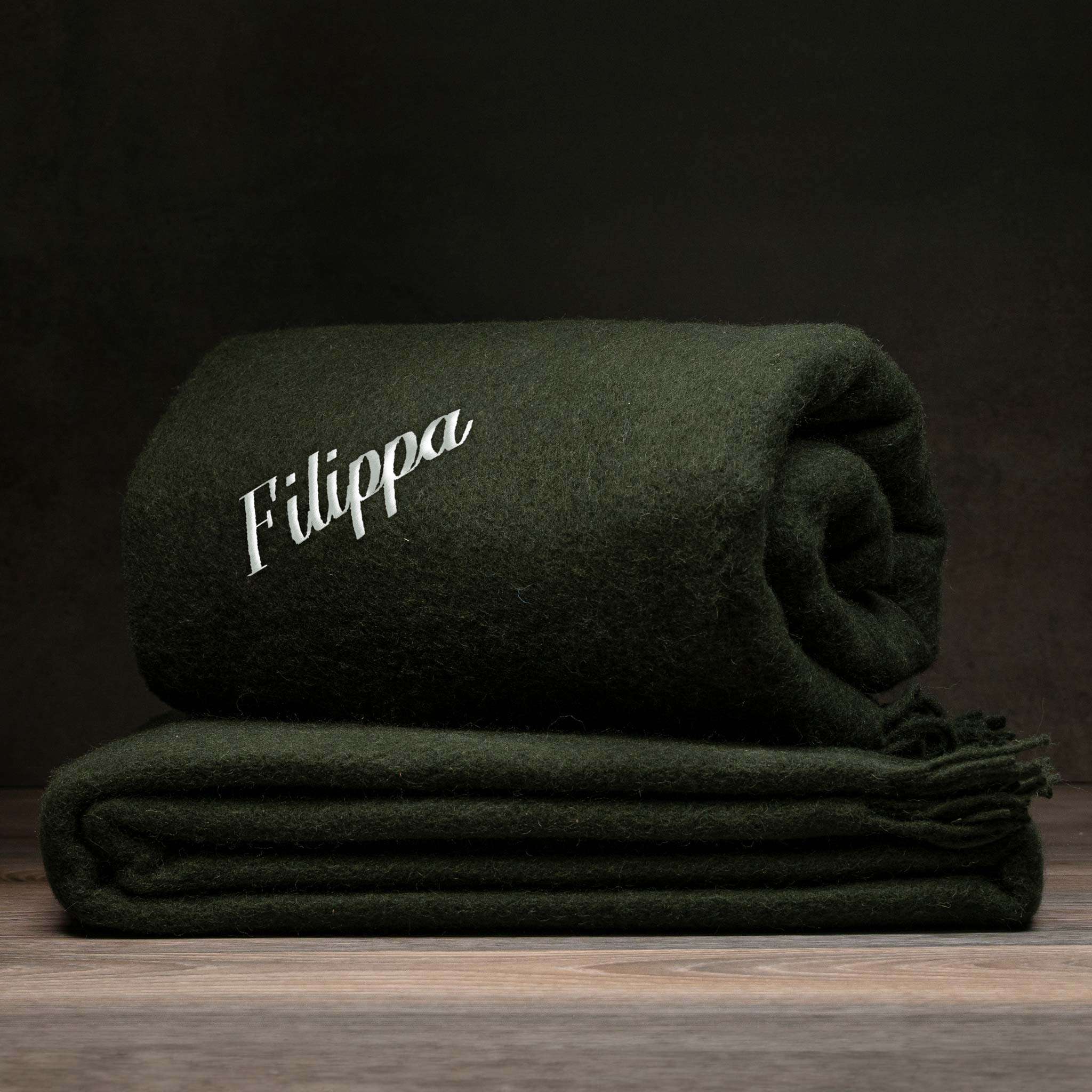 Ullpledd 130x170 Flaskegrønn
