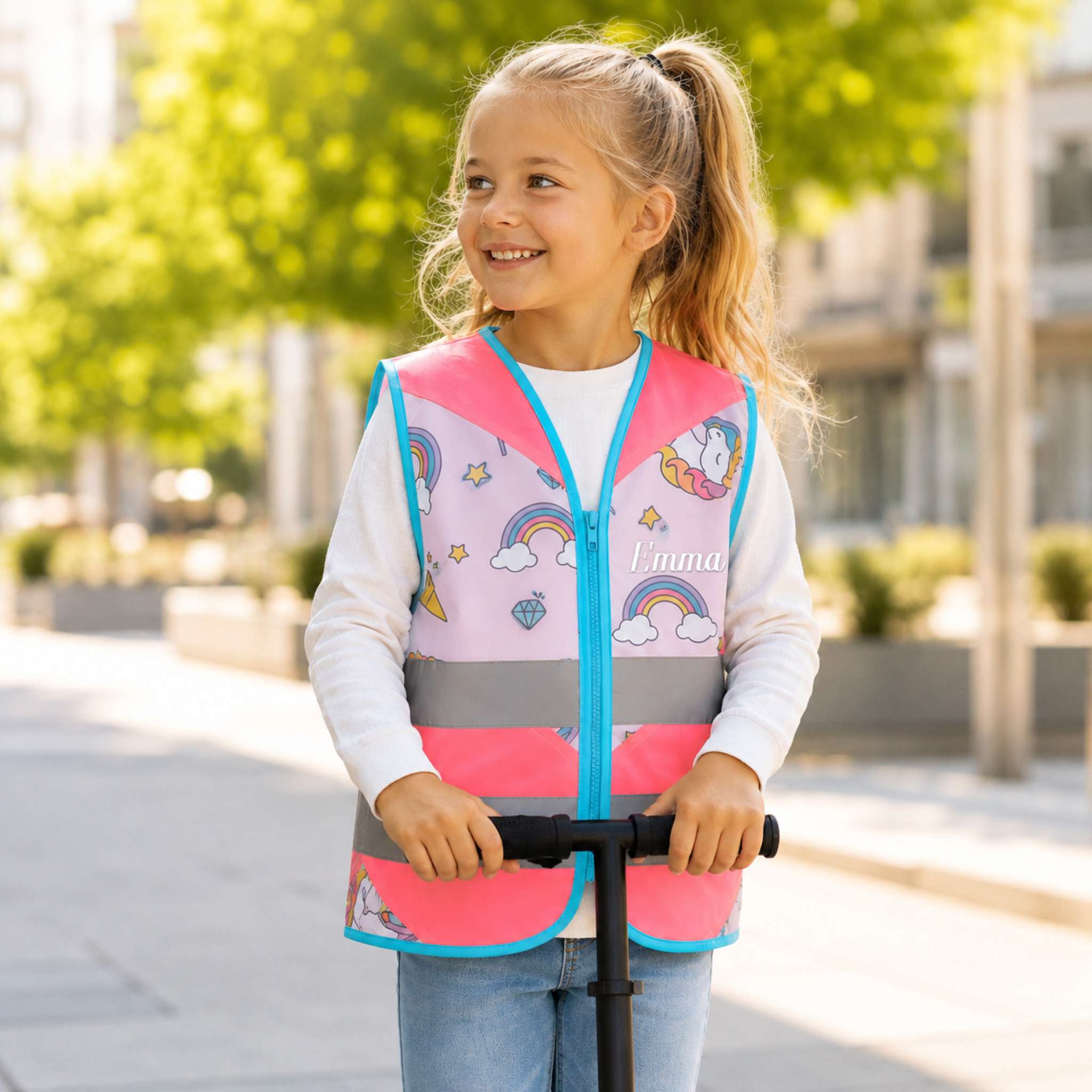 Refleksvest Fantasy Pink/Enhjørning