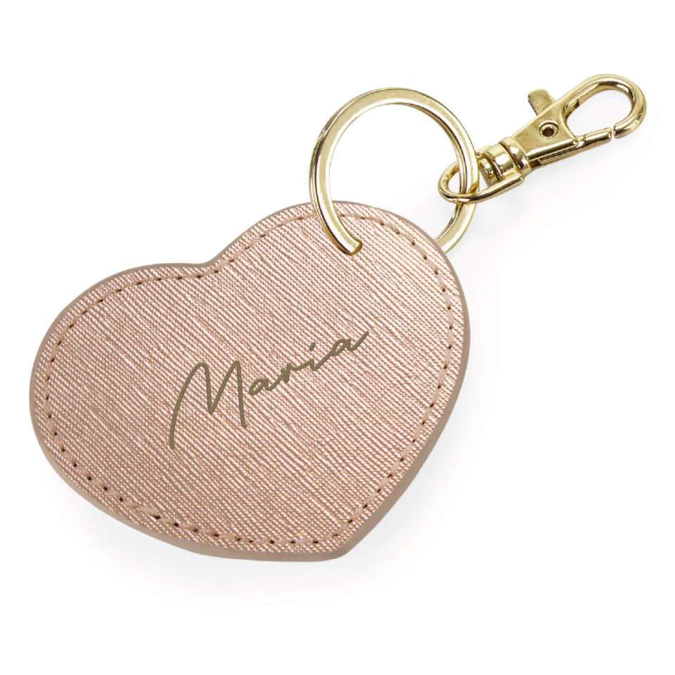 Milea Heart Key Clip med lasergravert navn