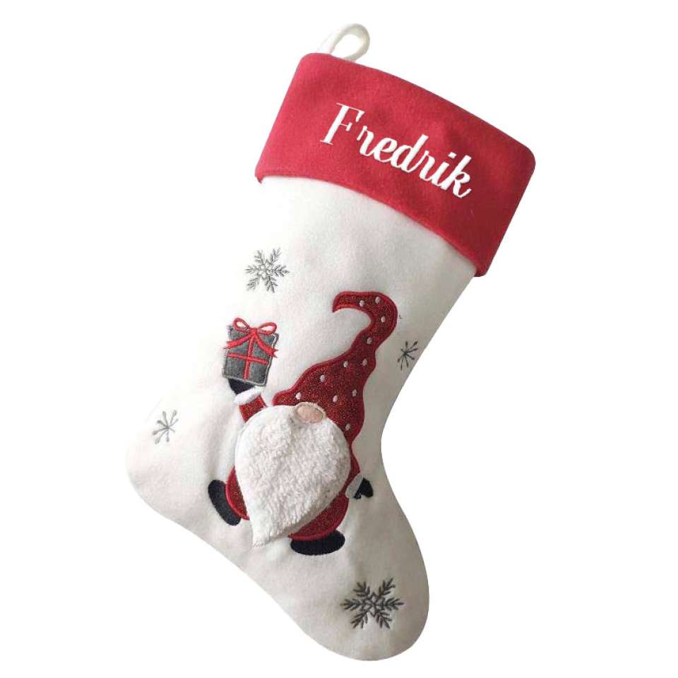 Julestrømpe Premium, Nisse hvit