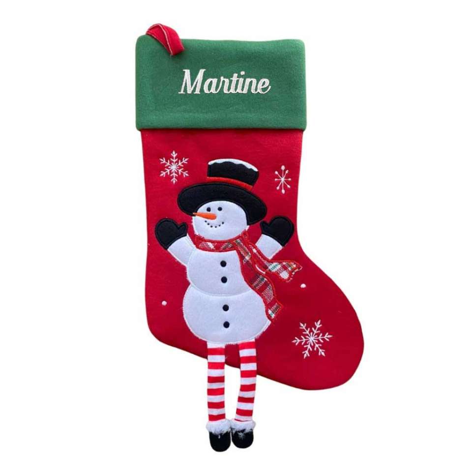 Julestrømpe Premium, Snømann m/føtter