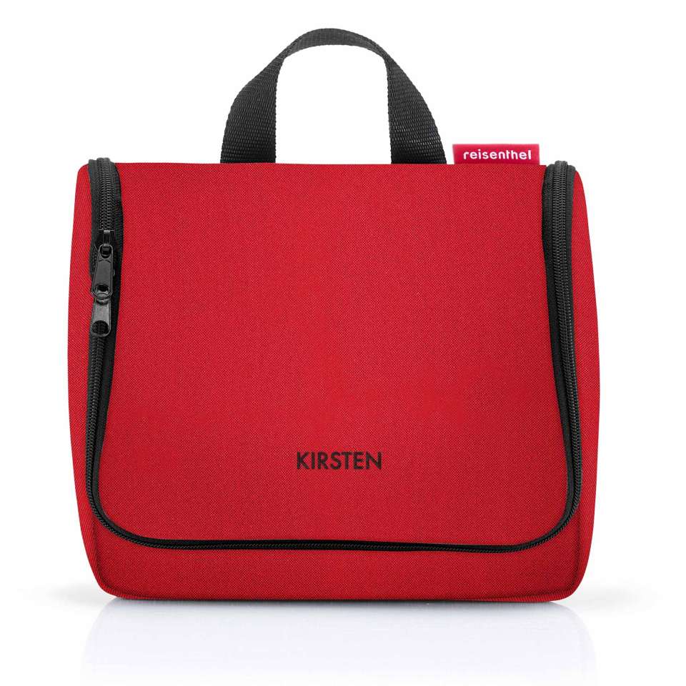 Capri Toalettveske Red, med brodert navn