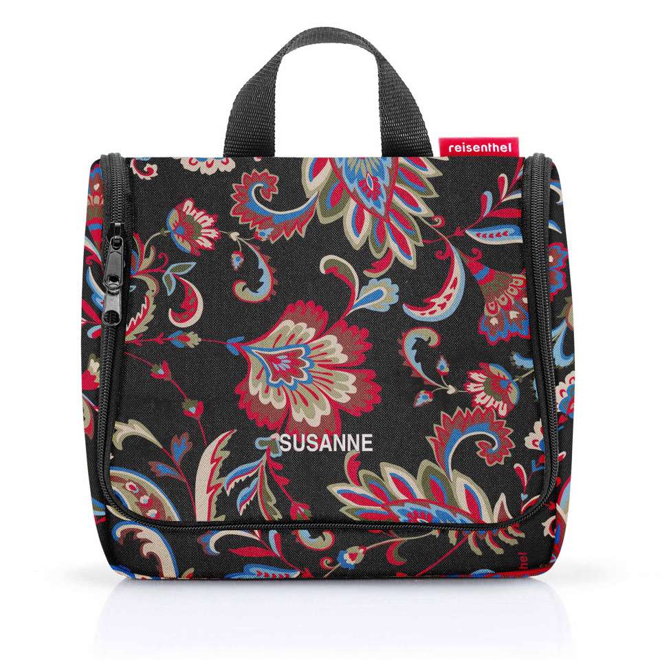 Capri Toalettveske Paisley black, med brodert navn