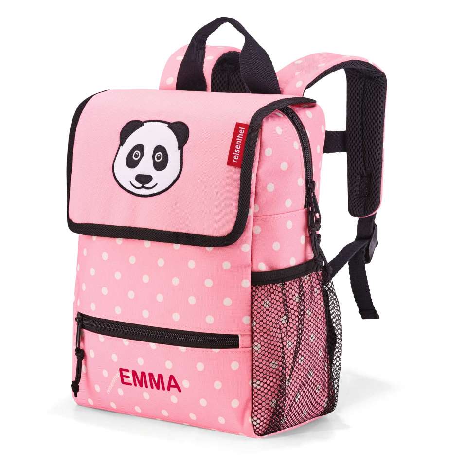 Reisenthel Barneryggsekk, panda med brodert navn