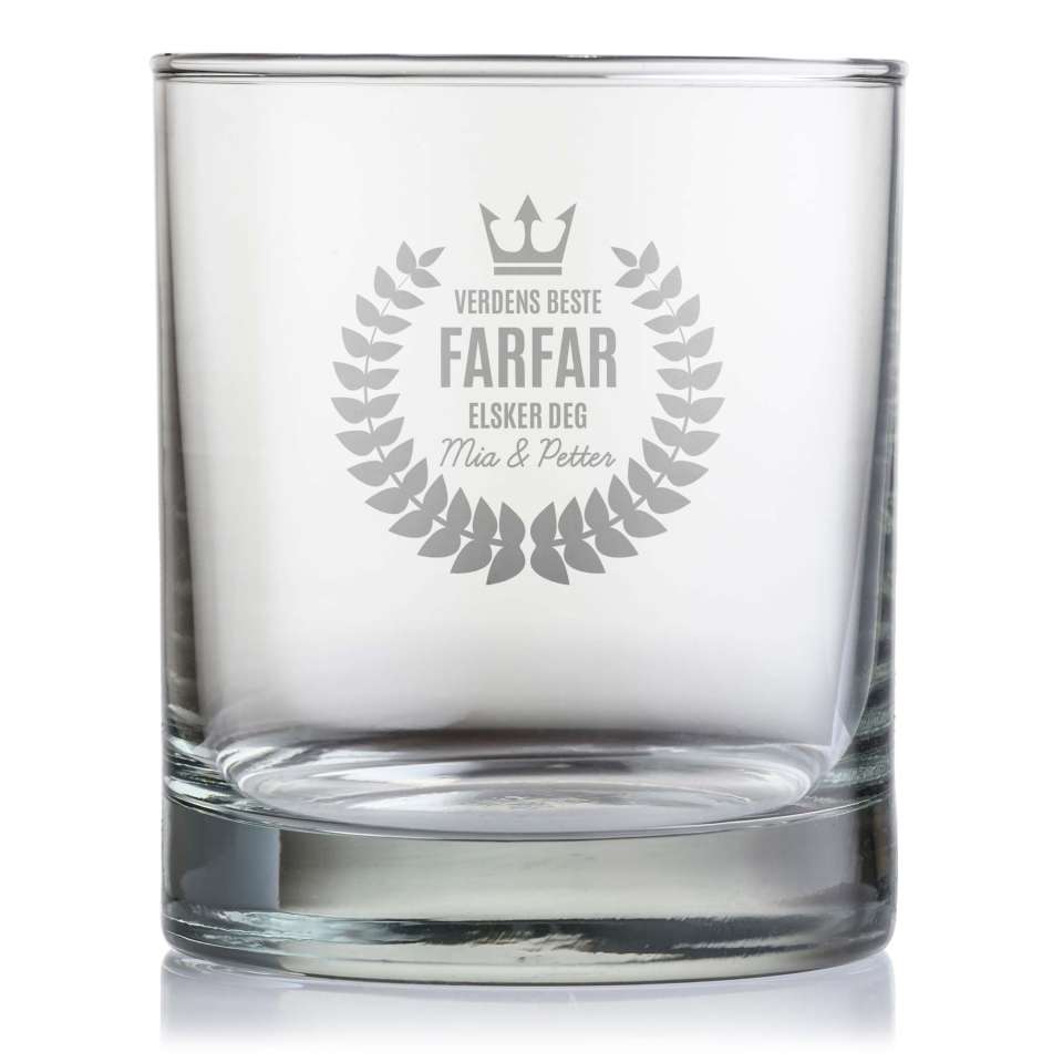 Gravert whiskeyglass - Farfar