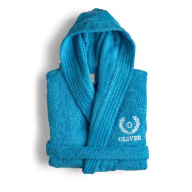 Badekåpe frotté barn med crest monogram