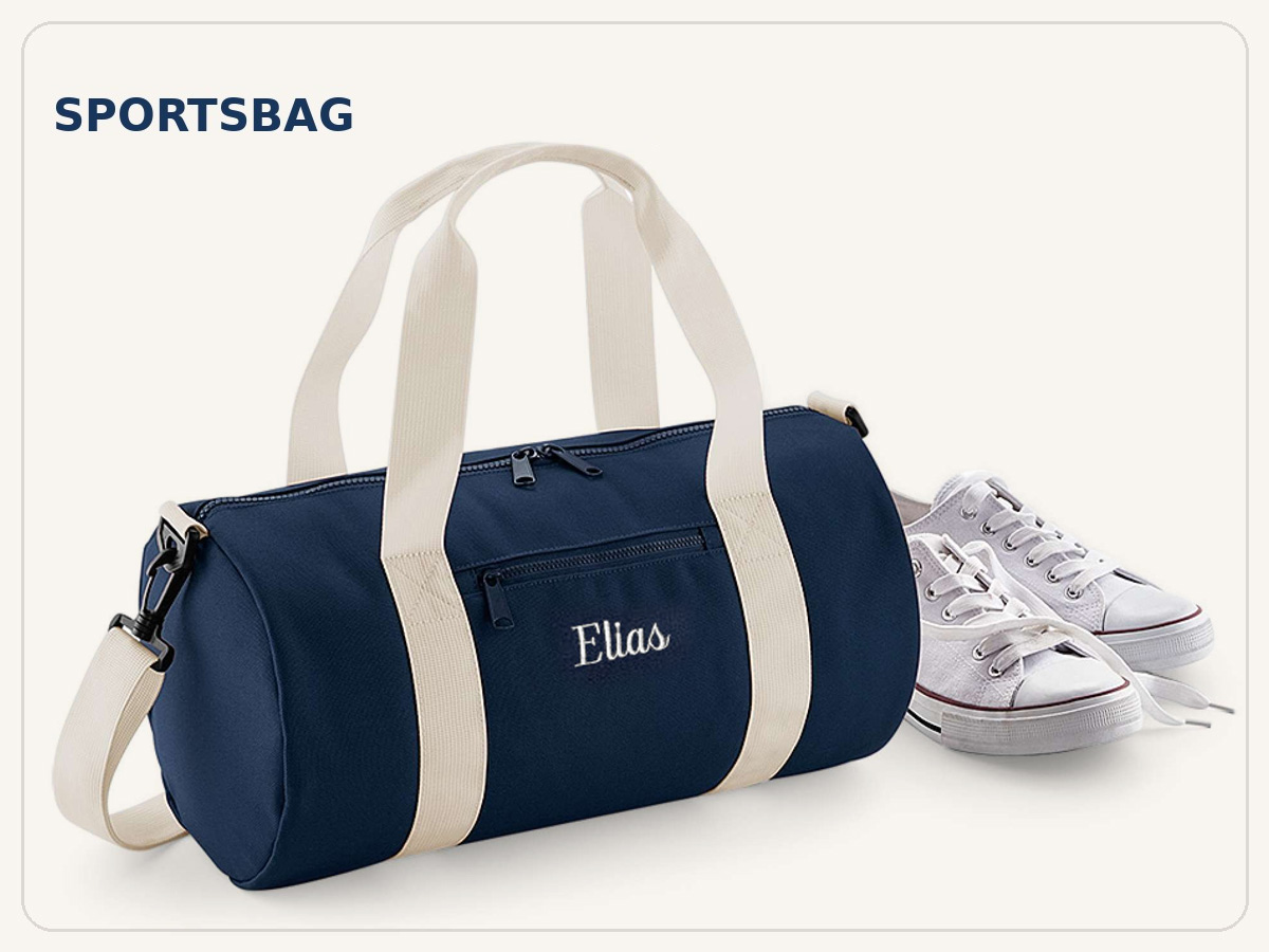 Sportsbag med brodert navn